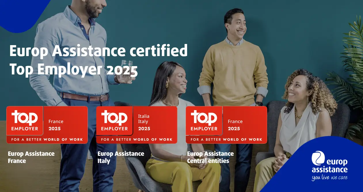 Europ Assistance, triple Top Employer 2025 certification, and a pioneer in the sector for obtaining the certification in France